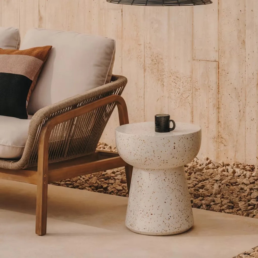 Kave Home Pada Terrazzo Bijzettafel Rond - 40 X 40cm.