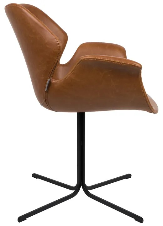 Zuiver Nikki Design Stoel Bruin Kunstleer