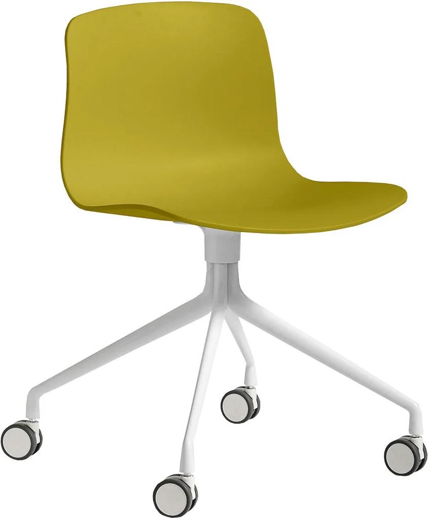 Hay About a Chair AAC14 stoel met wit onderstel Mustard