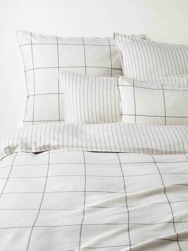 Geruite flanellen dekbedovertrek Noelle van katoen