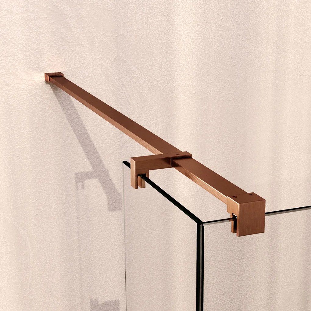 Brauer Void profielloze inloopdouche 140cm met 40cm zijwand koper geborsteld PVD