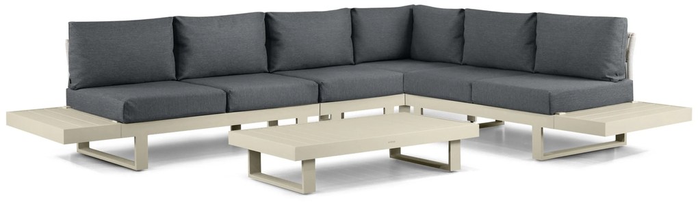 Hoek loungeset 6 personen Aluminium Taupe Lifestyle Garden Furniture Lorenzo