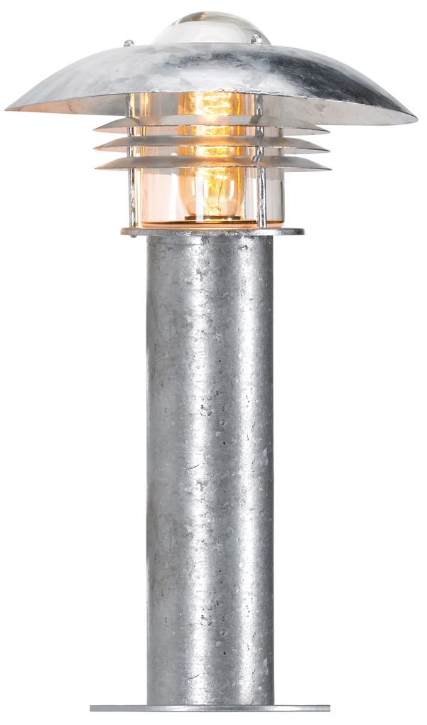Riga sokkel Tuinlamp gegalvaniseerd Tuinverlichting Zilver E27
