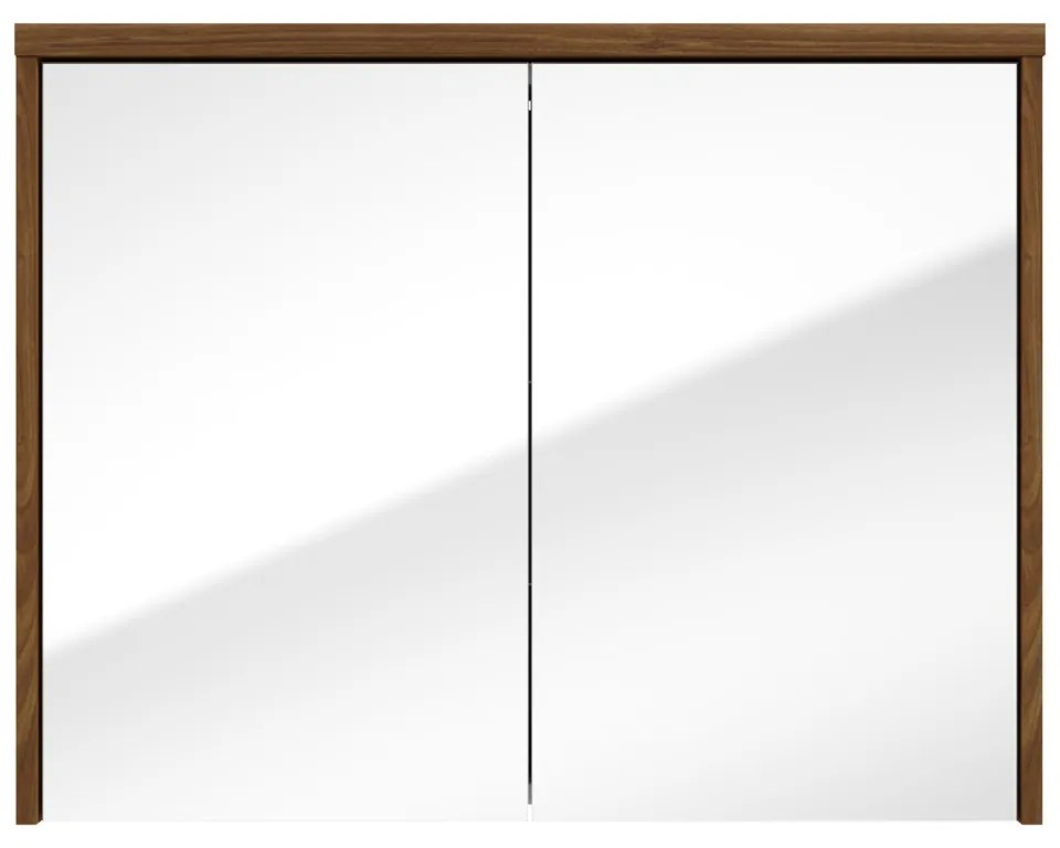 Fontana Basic spiegelkast 80cm met 2 deuren walnoot