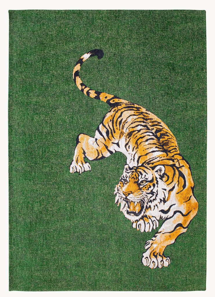 Platgeweven jacquard vloerkleed Tiger