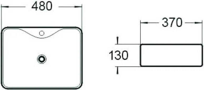 Mexen Eva opbouw wastafel 48 x 37 cm, wit - 21424900