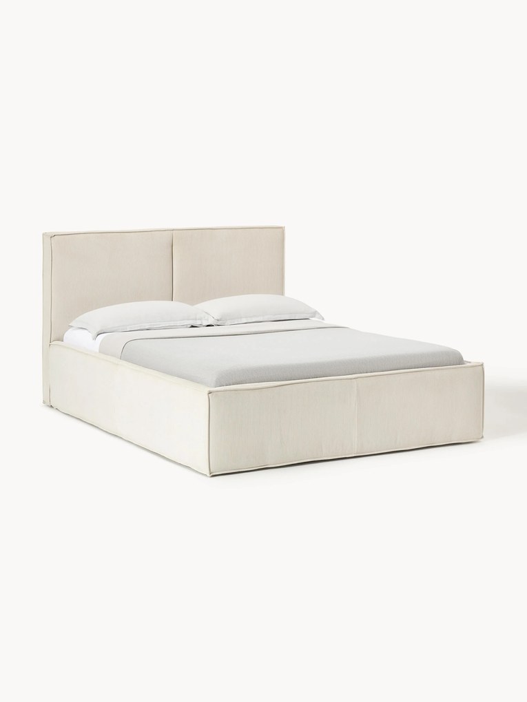 Ribfluwelen gestoffeerd bed Dream met opbergruimte