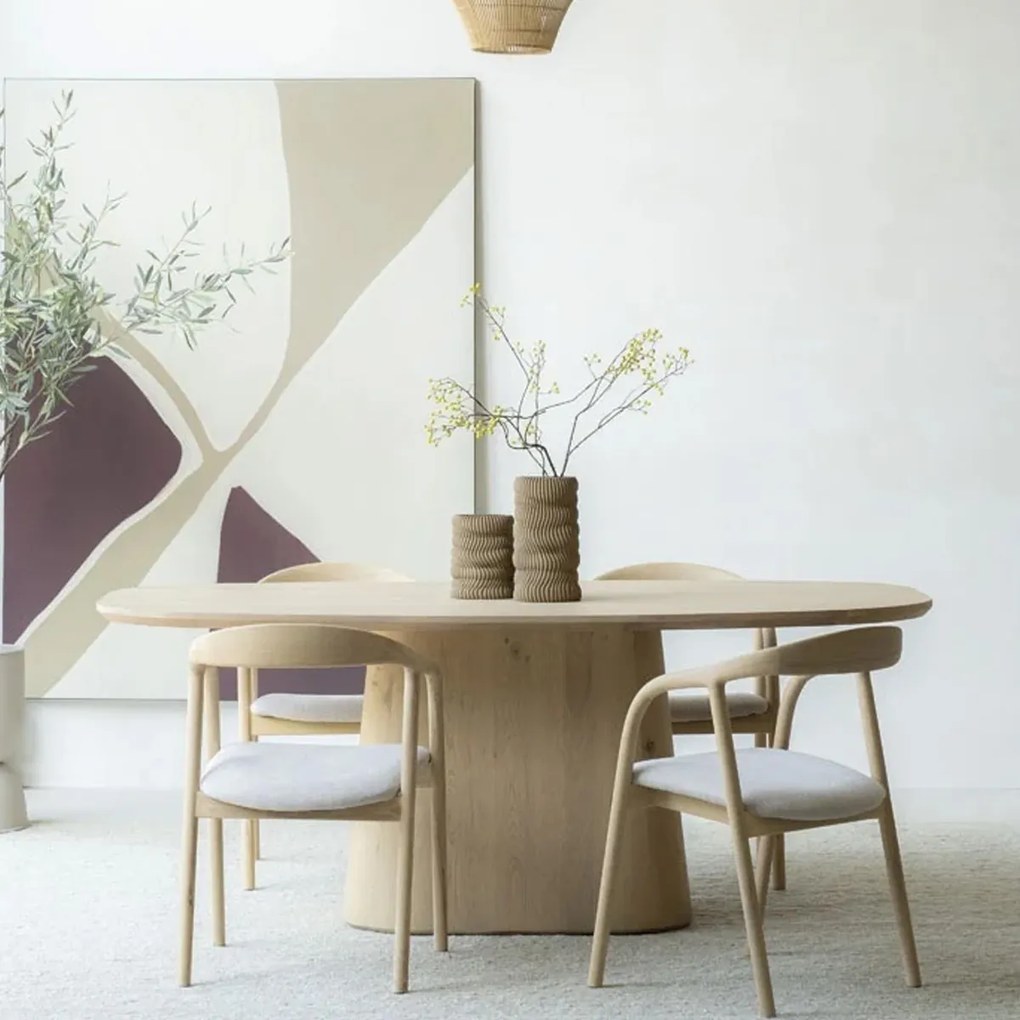 Eettafel Deens Ovaal Eiken Fineer 200 Cm - 200 X 110cm.