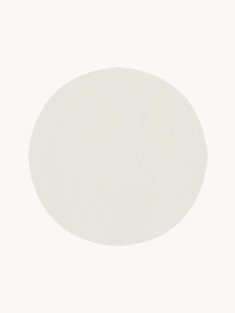 Ronde kunstleren placemats Pik, 2 stuks
