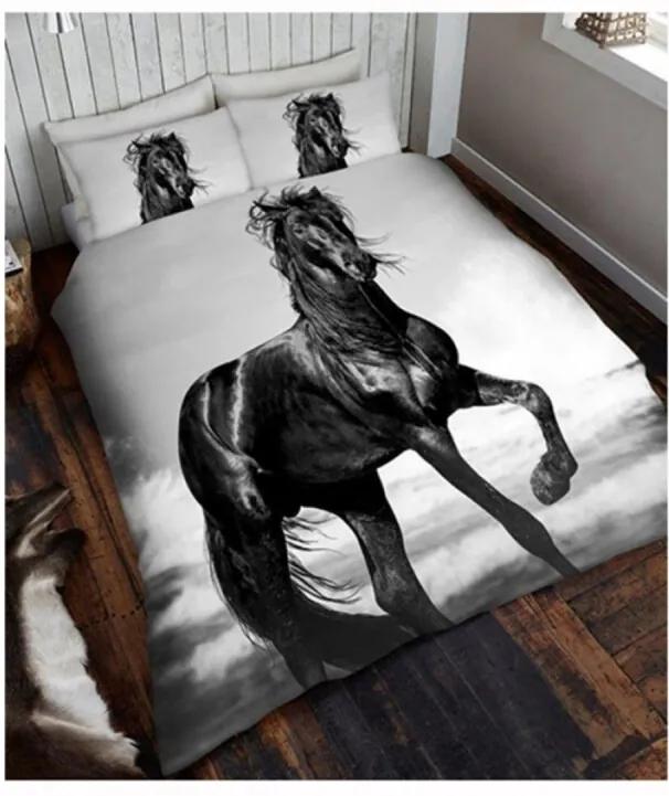 Zwart Paard Lits Jumeaux dekbedovertrek, Paarden dekbed 240 x 200/220 cm