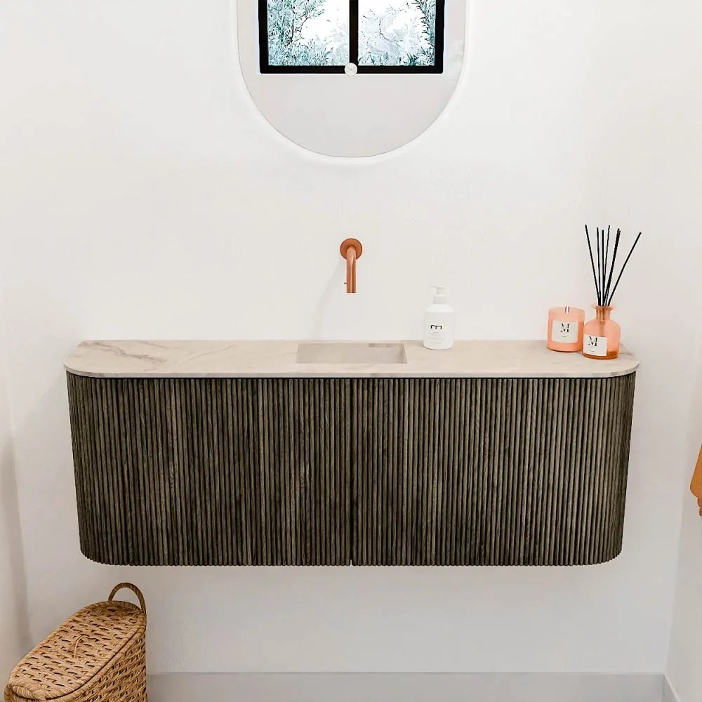 Mondiaz Joya DLux 115cm toiletmeubel ronding links/rechts shadow met wastafel faye midden zonder kraangat frappe