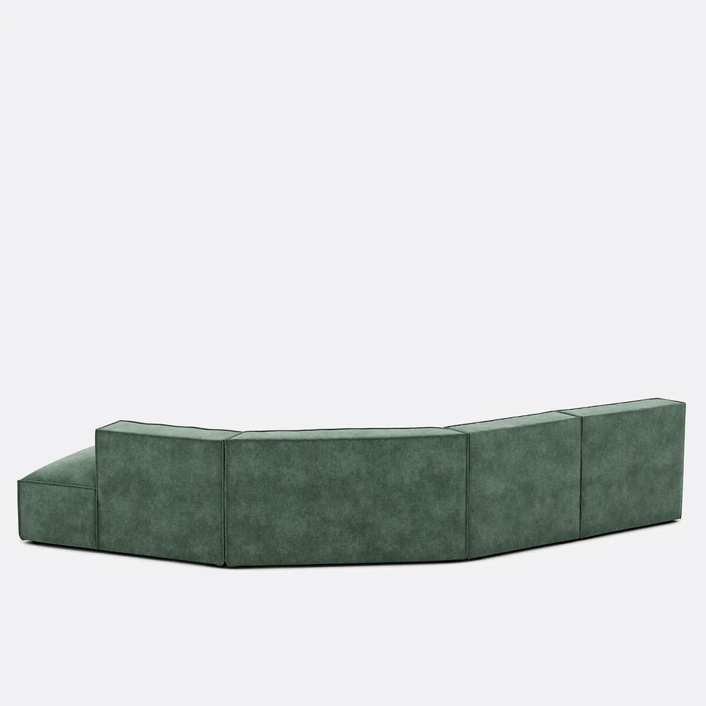 4-zits bank met hoek van ribfluweel met structuur, Seven