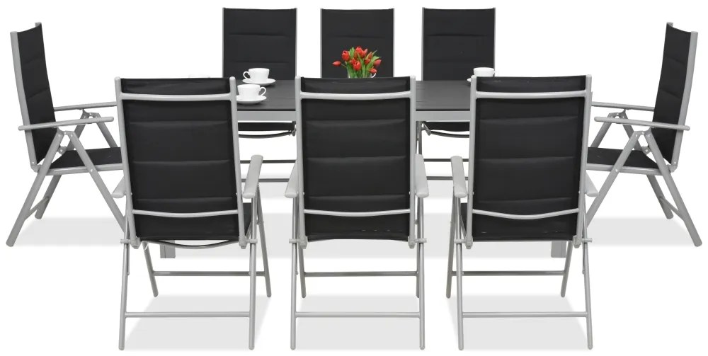 Tuinmeubelen van aluminium met grote tafel Polywood Verona voor 8 personen Garden Point