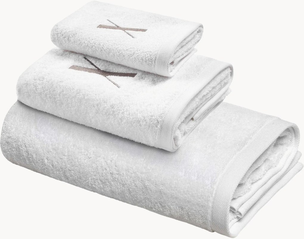 Katoenen handdoekenset Monogram van A tot Z, 3-delig