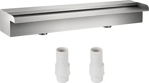 VEVOR waterval douche zwembadfontein 23,6"x4,5"x3,1" zwembadfontein gemaakt van 304 roestvrij staal met waterfontein decoratie tuinvijver