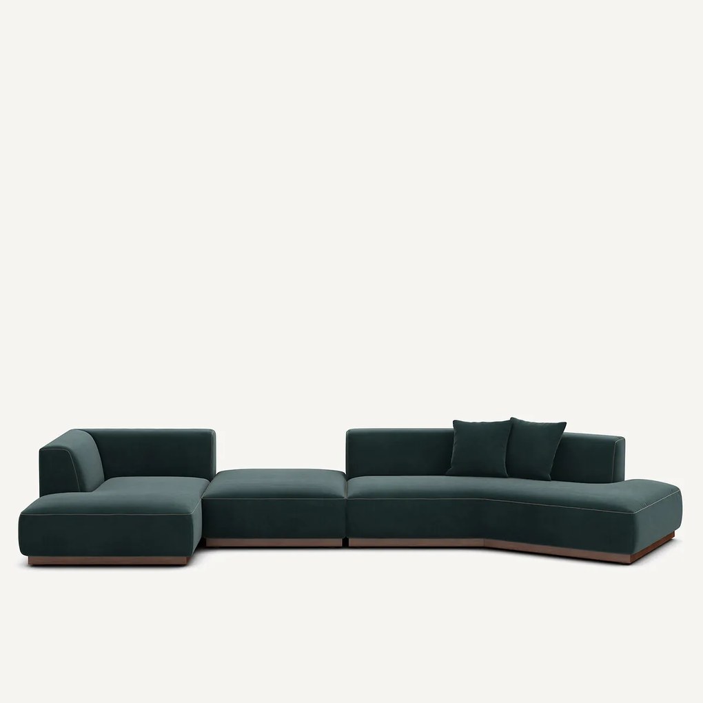 Open hoekbank links XL fluweel, Jacopo