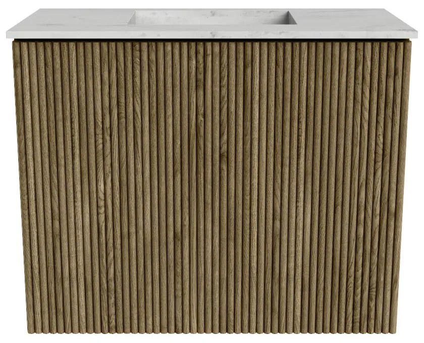 Mondiaz Joya DLux 50cm toiletmeubel dusk met wastafel faye midden zonder kraangat opalo