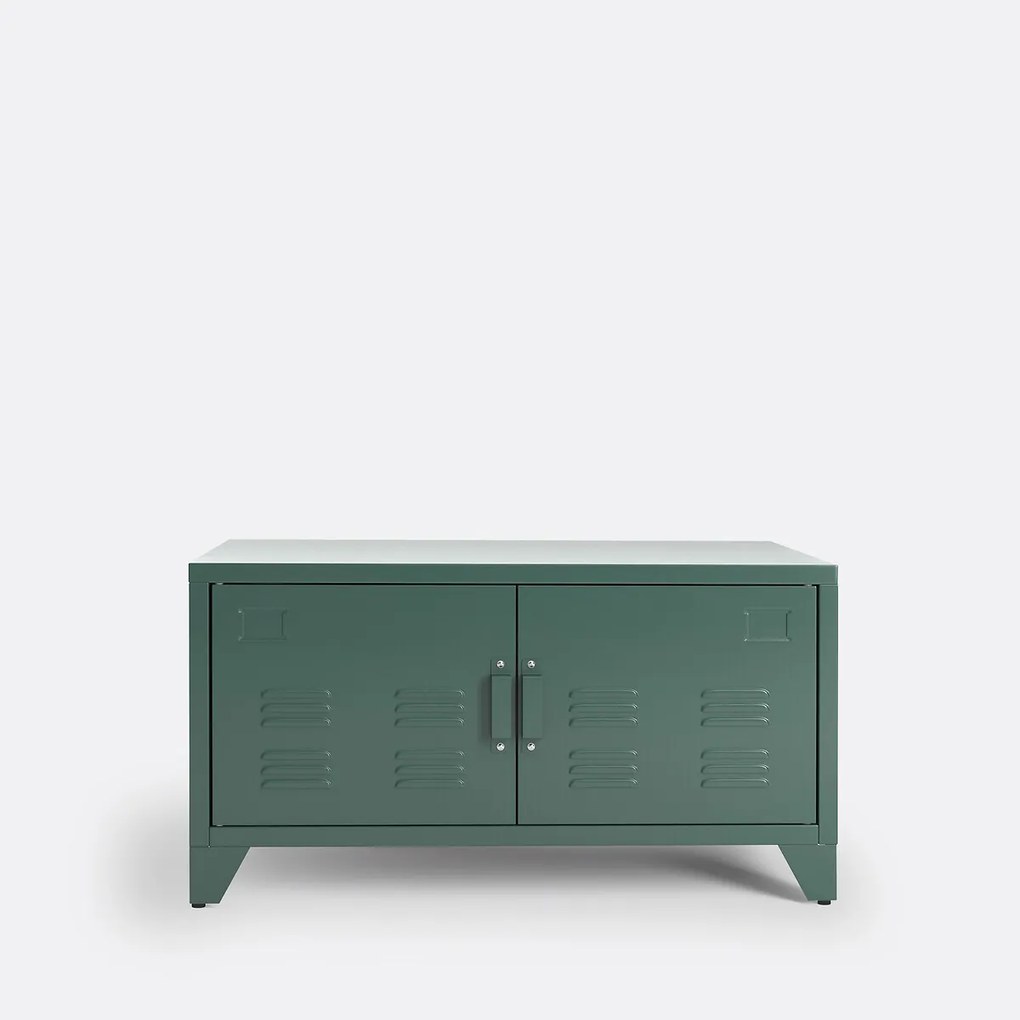 Laag meubel in metaal, 2 deuren, Hiba