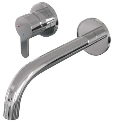 Brauer Chrome Edition Wastafelmengkraan inbouw - gebogen uitloop rechts - hendel plat smal - model D2 chroom 5-CE-083-B4-65