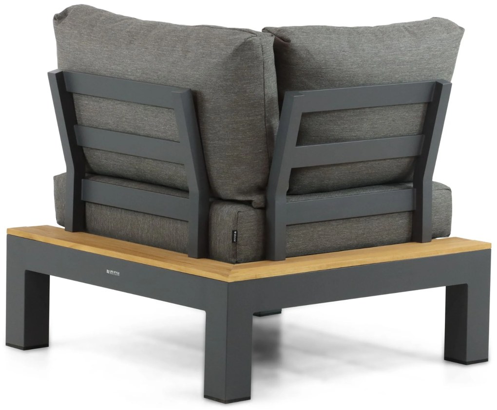 Loungeset 5 personen Aluminium/Teak Grijs Lifestyle Garden Furniture Vittoria