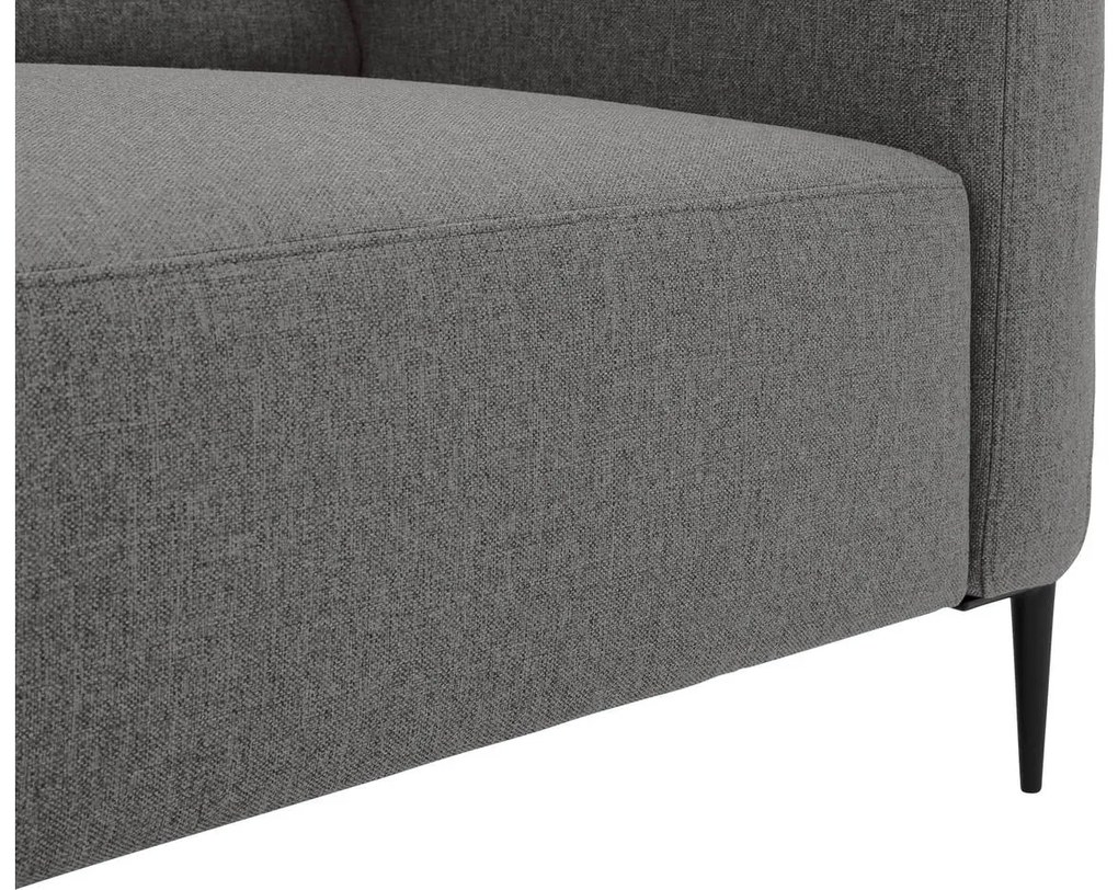 Goossens  Key West grijs, stof, 2,5-zits, modern design met ligelement links