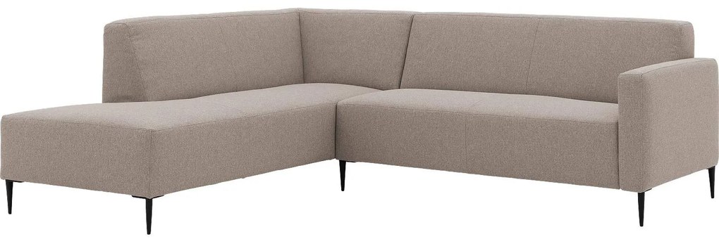 Goossens  Key West grijs, stof, 2,5-zits, modern design met ligelement links