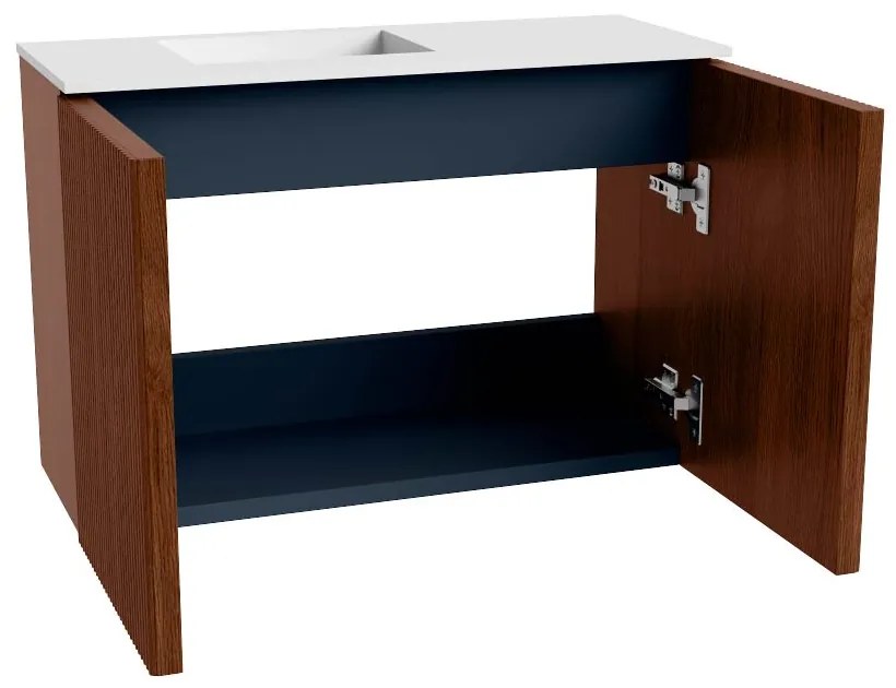 Mondiaz Joya 60cm toiletmeubel ruby met wastafel faye links zonder kraangat talc