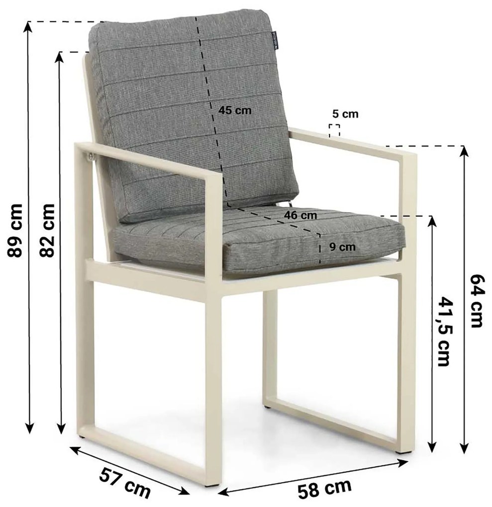 Tuinstoel Aluminium Taupe-naturel-bruin Lifestyle Garden Furniture Nuno
