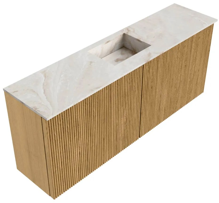 Mondiaz Joya DLux 100cm toiletmeubel oak met wastafel faye midden 1 kraangat frappe