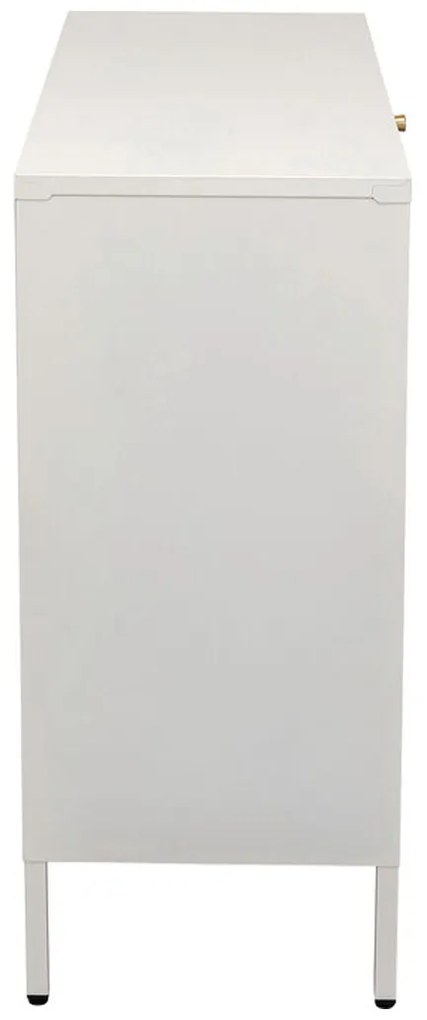 Kare Design Naxos Klepdeuren Kast Off White Met Ribbelglas - 85x35x80cm.