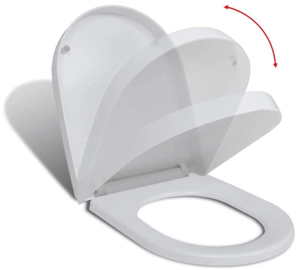 vidaXL Toiletbril soft-close met quick-release ontwerp vierkant wit