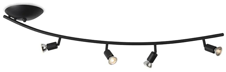 Moderne Spot / Opbouwspot / Plafondspot gebogen zwart - Jeany 4 Modern GU10 Binnenverlichting Lamp