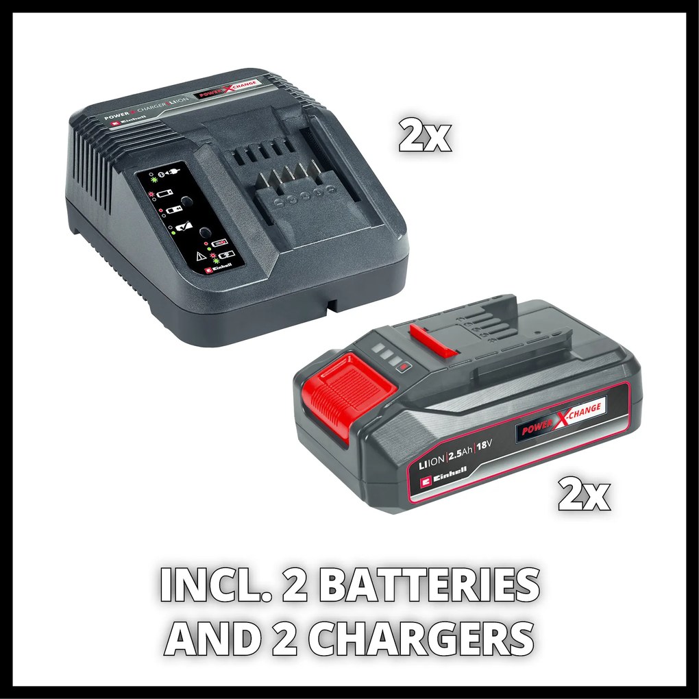 Einhell GE-CM 36/33 Li Accu Grasmaaier Kit– 36V – 33 cm – Incl. 2x 2,5 Ah Accu&Lader