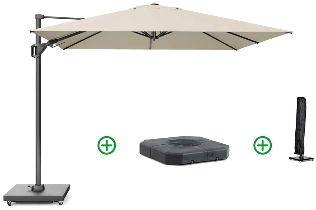 Platinum Challenger zweefparasol 3x3m T2 premium (incl. voet + hoes) champagne