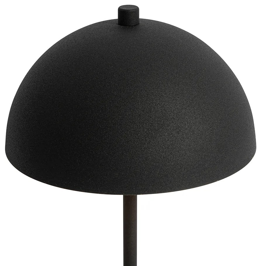 Retro tafellamp mushroom zwart met goud - Magnax Mini