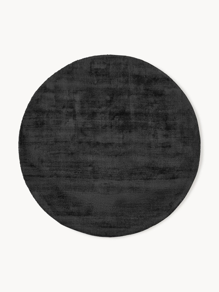 Rond handgeweven viscose vloerkleed Jane