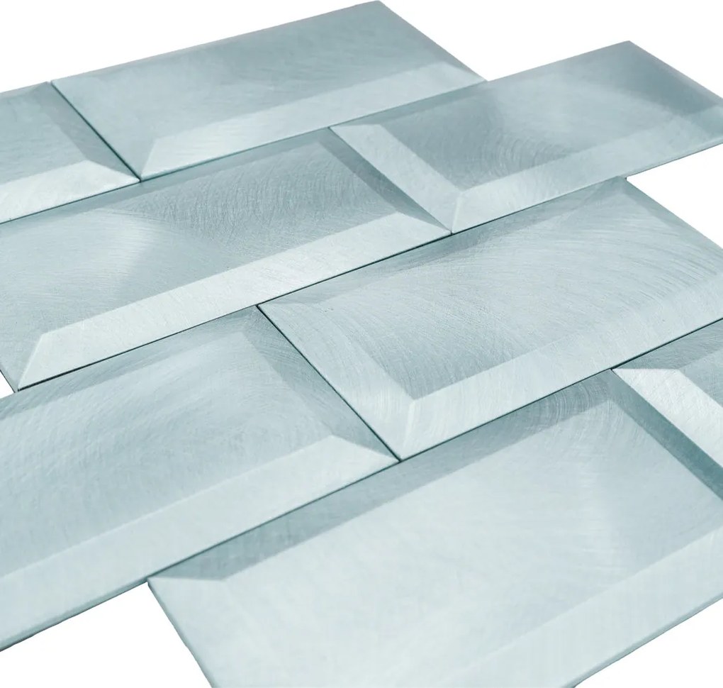 Zelfklevende Mozaïektegels Metaal | Subway 3D Blauw | 30,5×30,5 cm | Keuken, Bad & WC