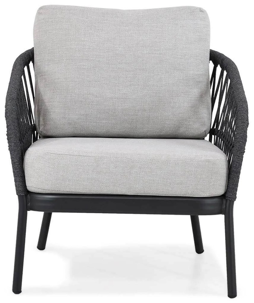 Stoel en Bank Loungeset 4 personen Aluminium/rope Grijs  Coco Puerto/Sorrento
