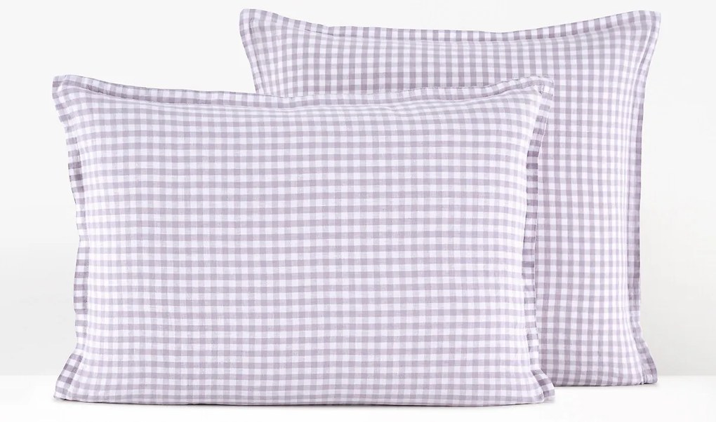 Kussensloop in gewassen linnen, Acélie Lilas