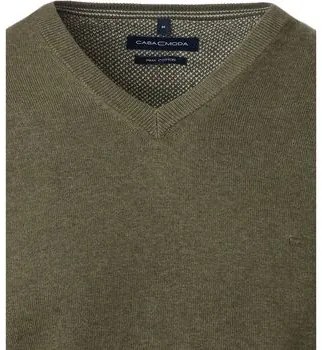 Sweater Groen Casa Moda  Pullover Olijfgroen