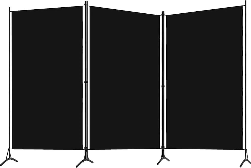 vidaXL Kamerscherm met 3 panelen 260x180 cm zwart