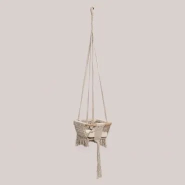 Sergy Macramé Hangende Mand Beige – Crème - Sklum