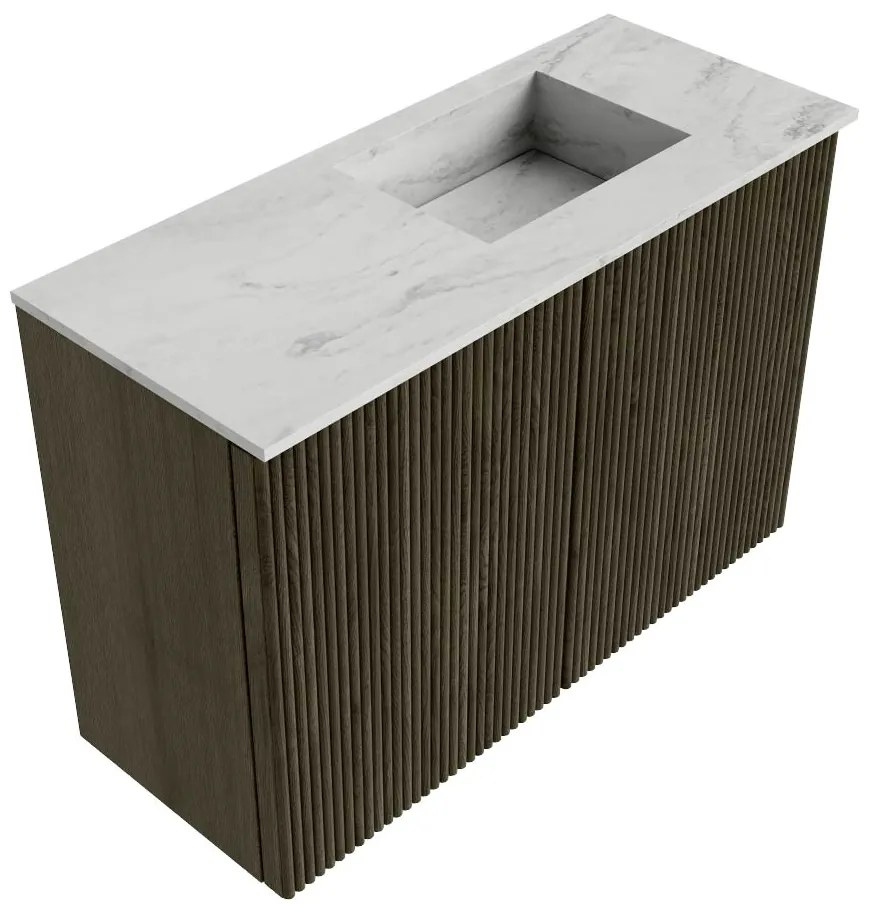 Mondiaz Joya DLux 60cm toiletmeubel shadow met wastafel faye rechts zonder kraangat opalo