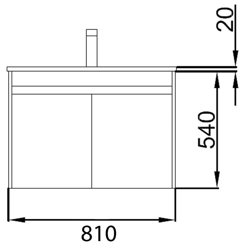 Muebles Fusion badmeubel hoogglans wit 80cm