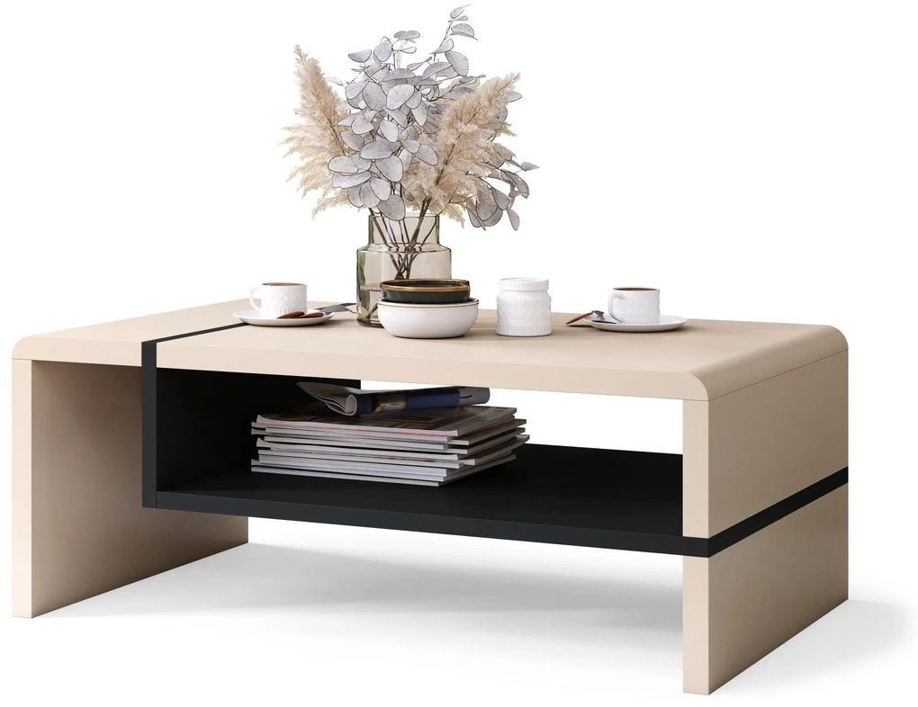 FOLK beige / zwart, moderne salontafel