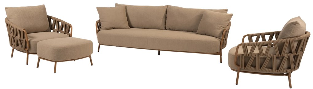 Biarritz stoel bank loungeset 4 delig amber 4 Seasons Outdoor