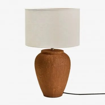 Verena Terracotta Tafellamp Rood – Klei & Gebroken Wit Ø30 Cm - ↑25 Cm Arlina - Sklum
