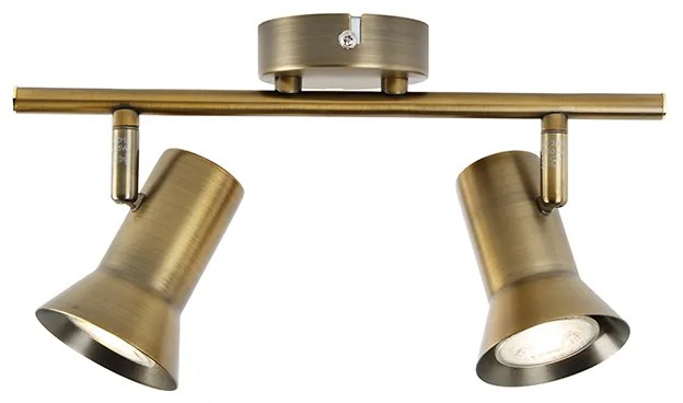 PlafondSpot / Opbouwspot / Plafondspot brons draai- en kantelbaar - Karin 2 Design, Modern, Retro GU10 Binnenverlichting Lamp