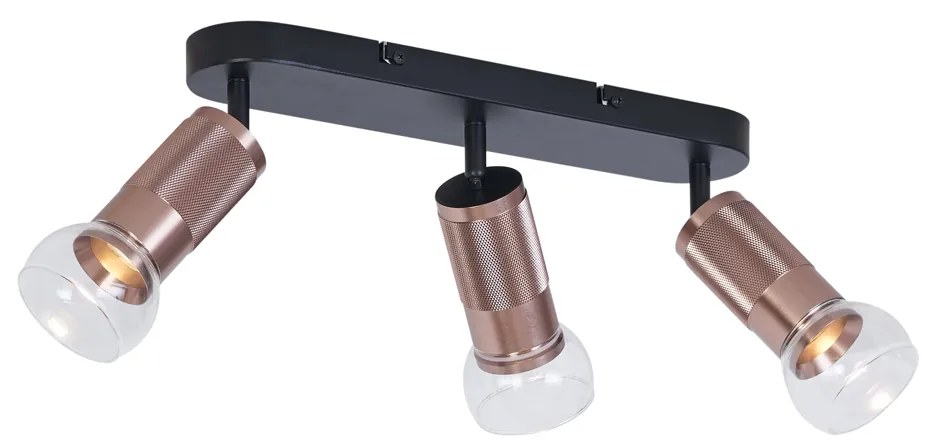 Afgeronde plafondspot donker brons 3-lichts draai- en kantelbaar - Veerle