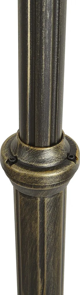 Klassieke buitenlantaarn zwart met antiek goud 200cm 3-lichts IP44 - Daphne